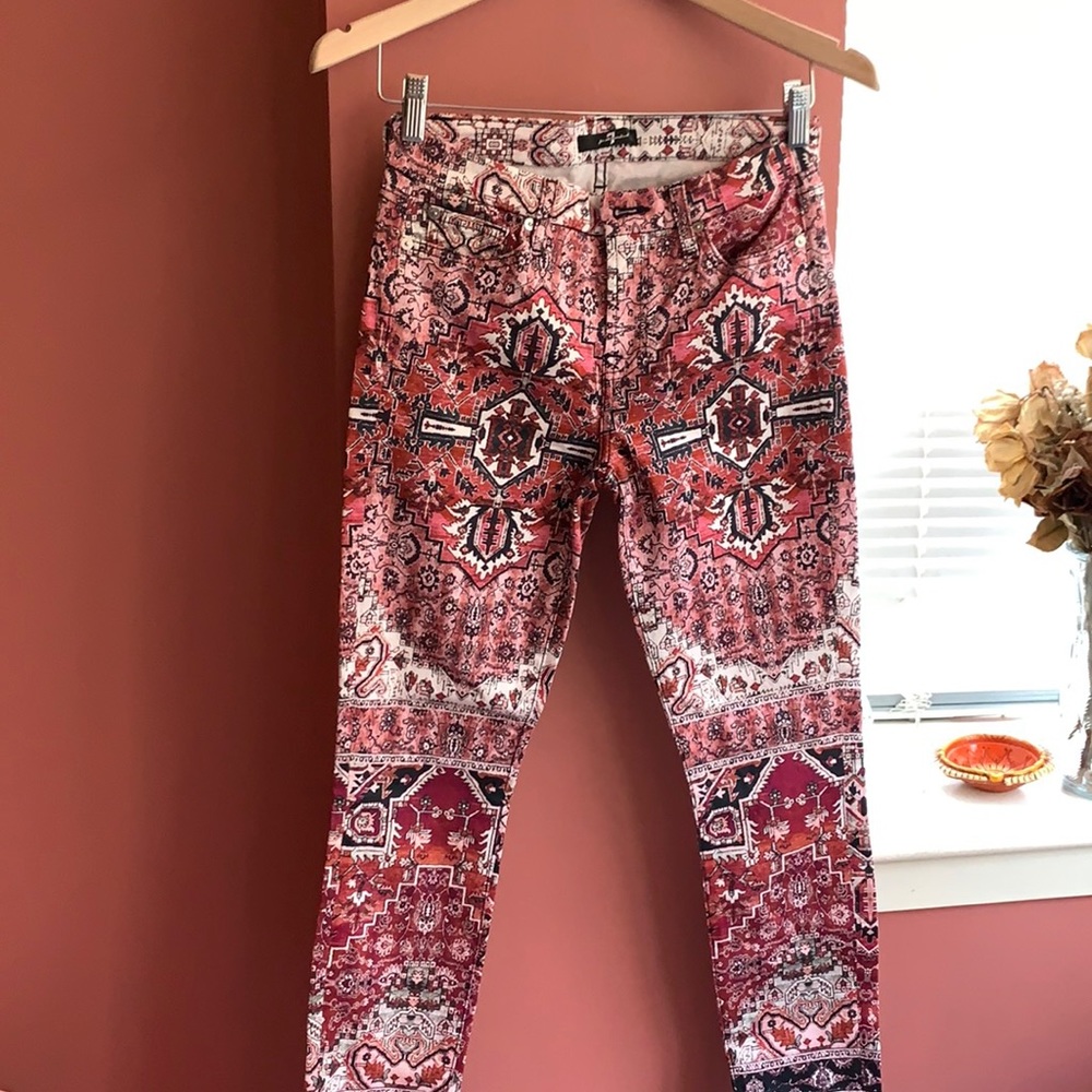 7 For All Mankind Geo-printed The Ankle Skinny
